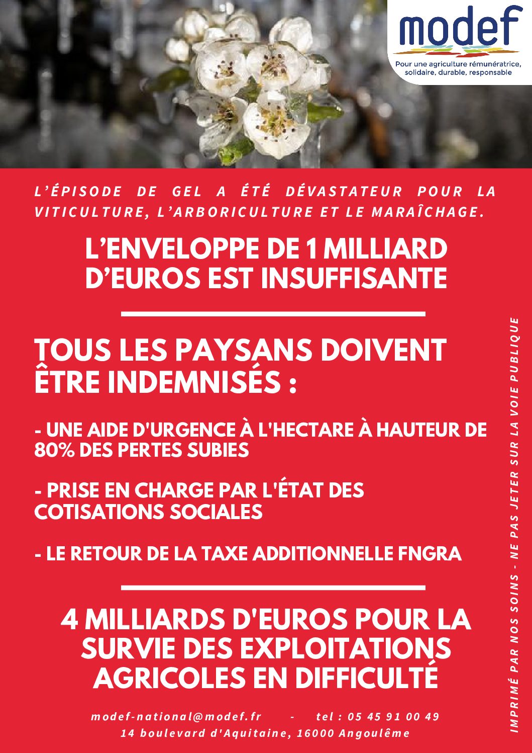 MANIFESTATION NATIONALE DU MODEF MARDI 25 MAI À 14H DEVANT LA PRÉFECTURE DU VAUCLUSE BOULEVARD LIMBERT À AVIGNON MANIFESTATION NATIONALE DU MODEF MARDI 25 MAI À 14H DEVANT LA PRÉFECTURE DU VAUCLUSE BOULEVARD LIMBERT À AVIGNON